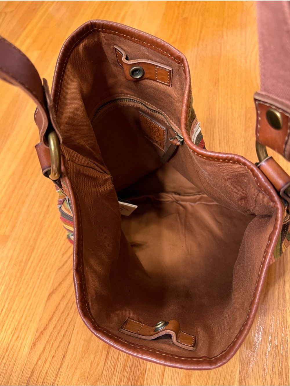 Lucky Brand Y2K Vintage Striped Leather Hobo Bag - Picture 8 of 12